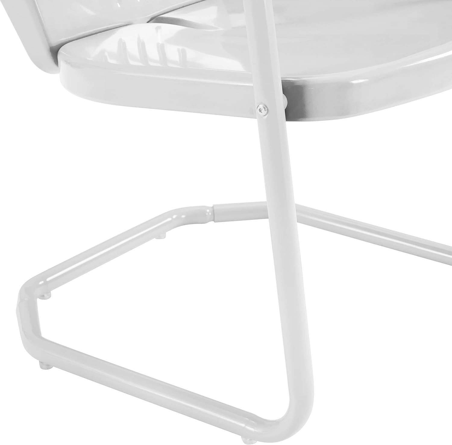 Retro 3-Piece Outdoor Bistro Set – White Gloss & Satin Metal Table and Chairs
