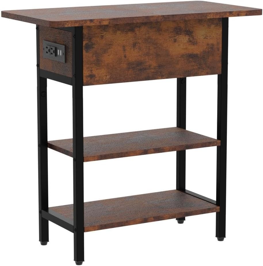 End Table with Charging Stat, Flip Side Table with USB