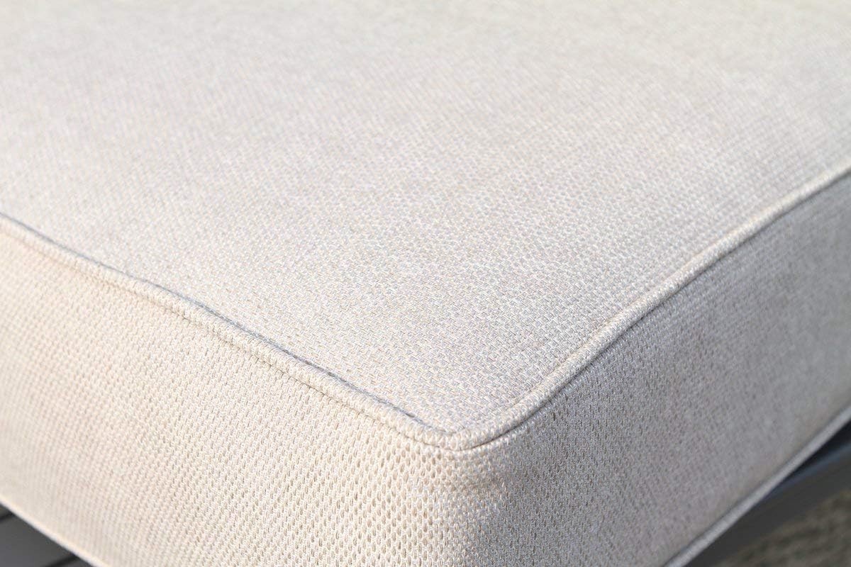 Fully Assembled Outdoor Ottoman with Cushion, Waterproof Patio Footstool