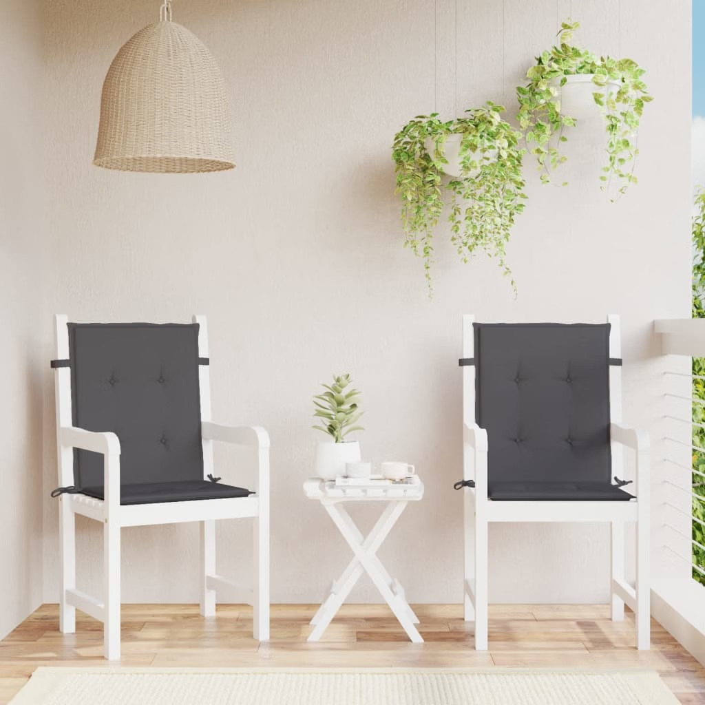 Garden Lowback Chair Cushions 2 pcs Anthracite 39.4″x19.7″x1.2″ Oxford Fabric