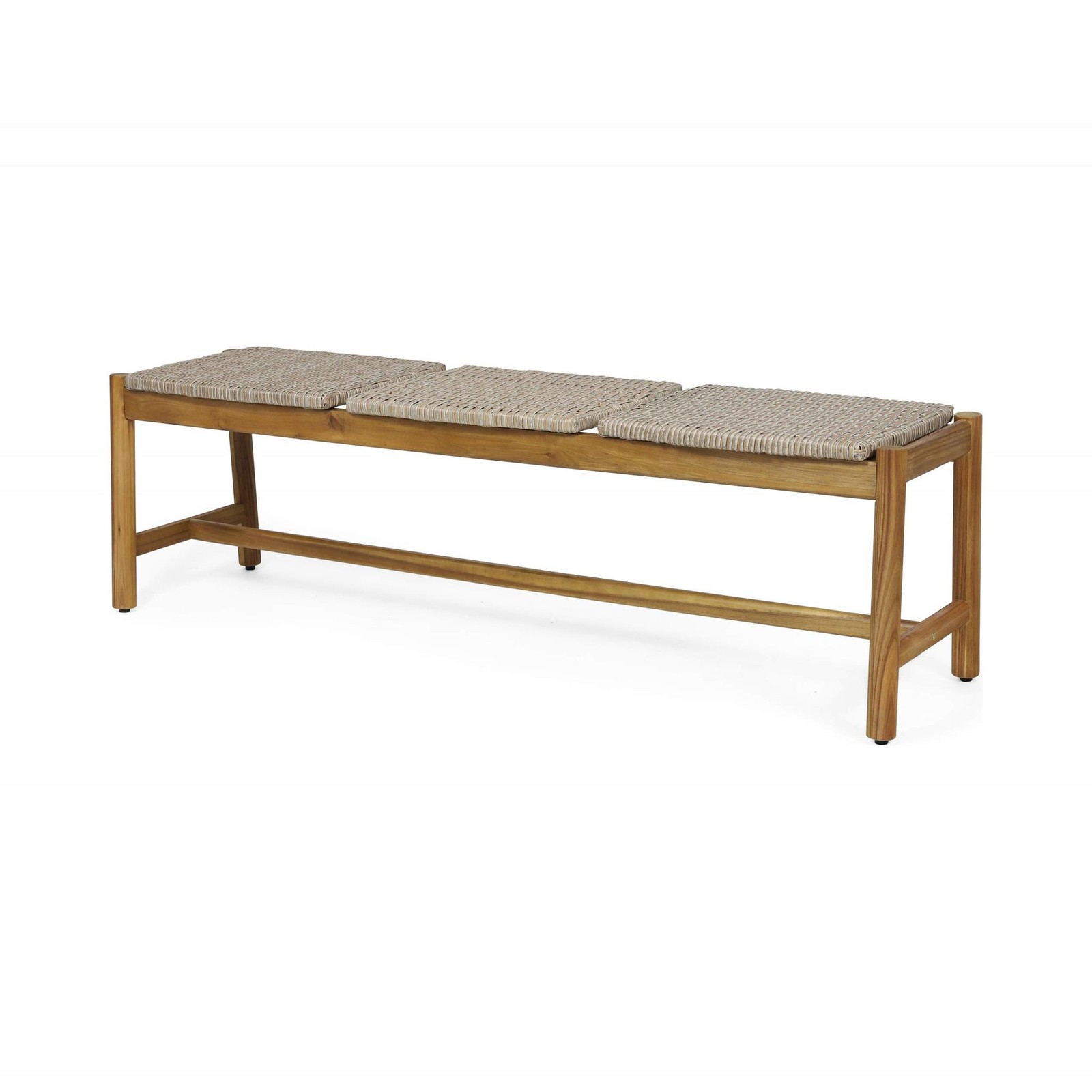 Christopher Knight Home Phoebe Outdoor 3 Seater Wicker Bench, Teak Finish,