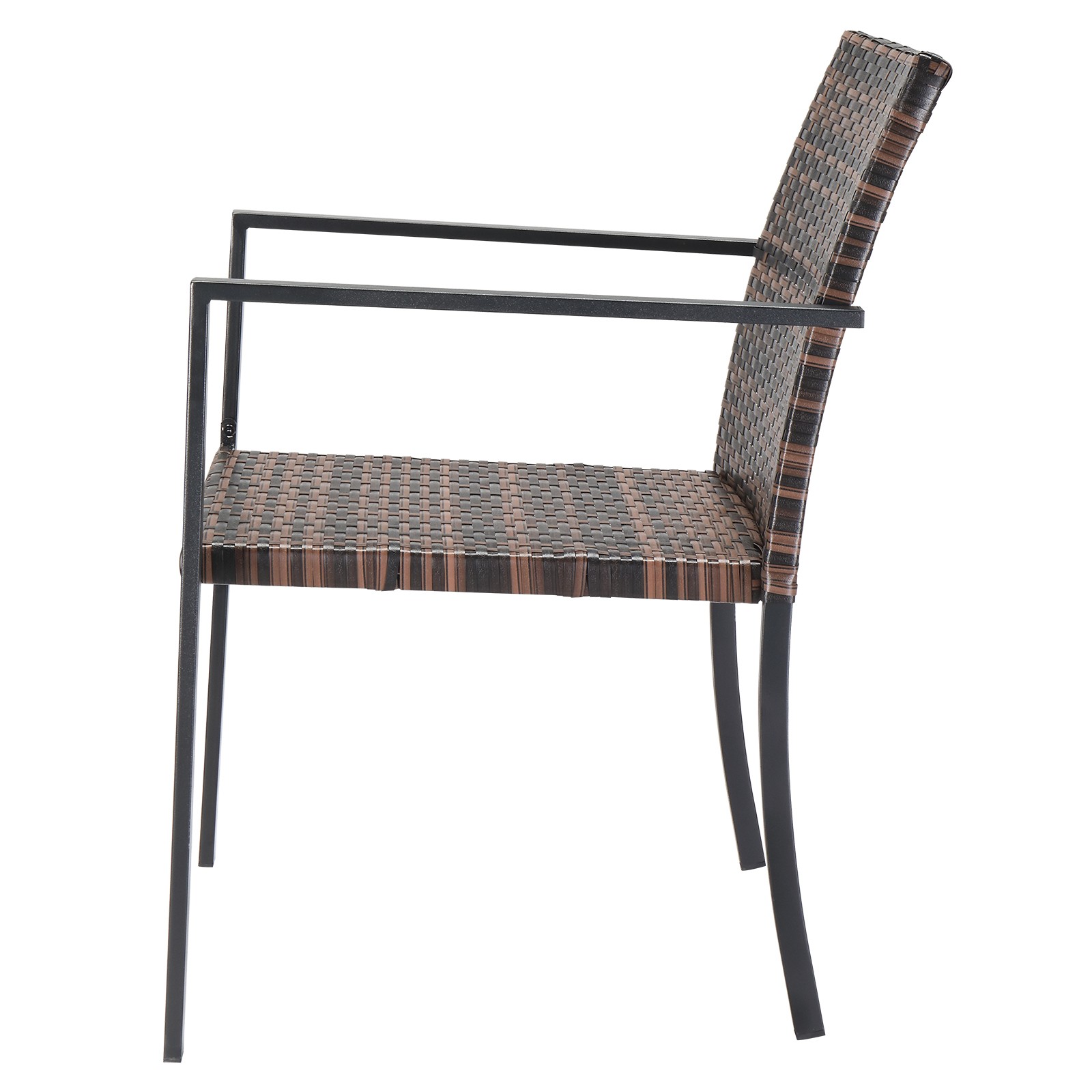 Set of 2 Stackable Outdoor Wicker Patio Dining Chairs AllWeatherFirepit Armchair