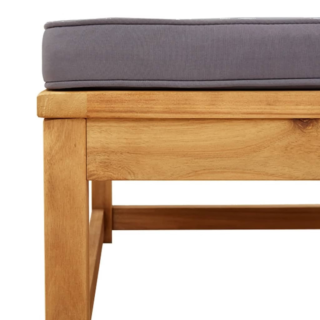 Garden Lounge Set Dark Grey, Acacia Wood Solid Acacia Wood, Polyester