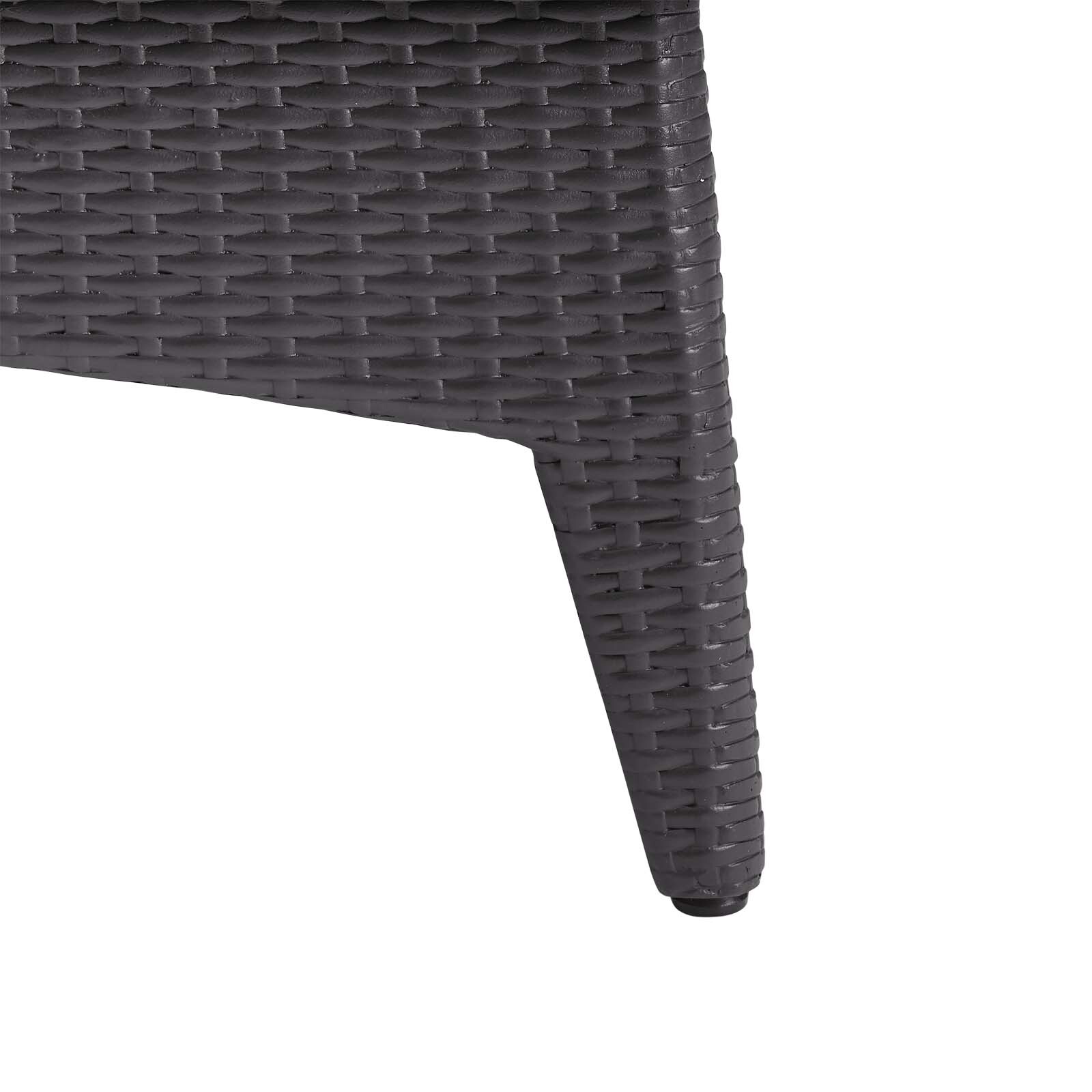 Modway Splendor Wicker Rattan Rectangular Propane Gas Fire Pit Table