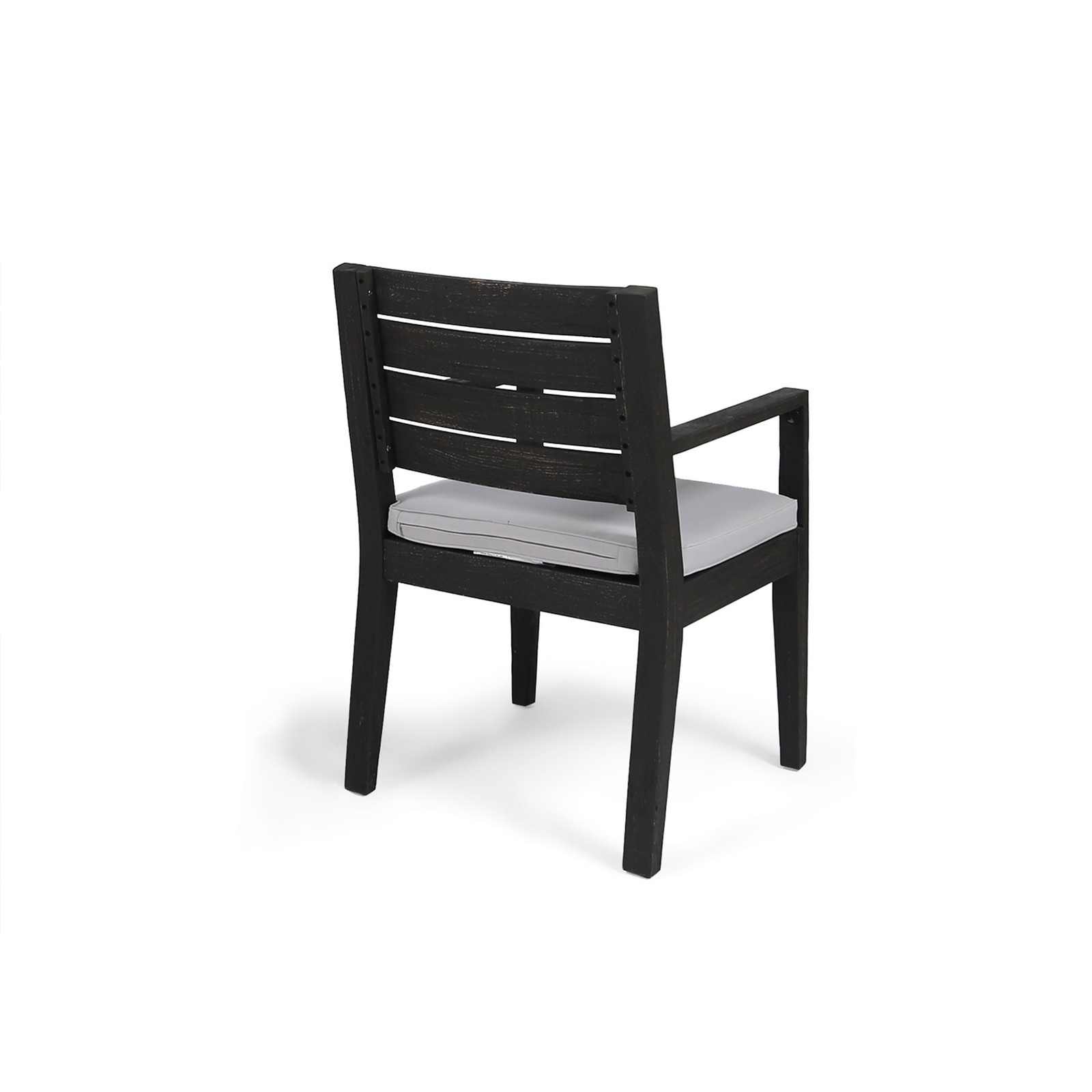 6-Person Acacia Outdoor Dining Set w/Bench & Cushions, Dark Grey