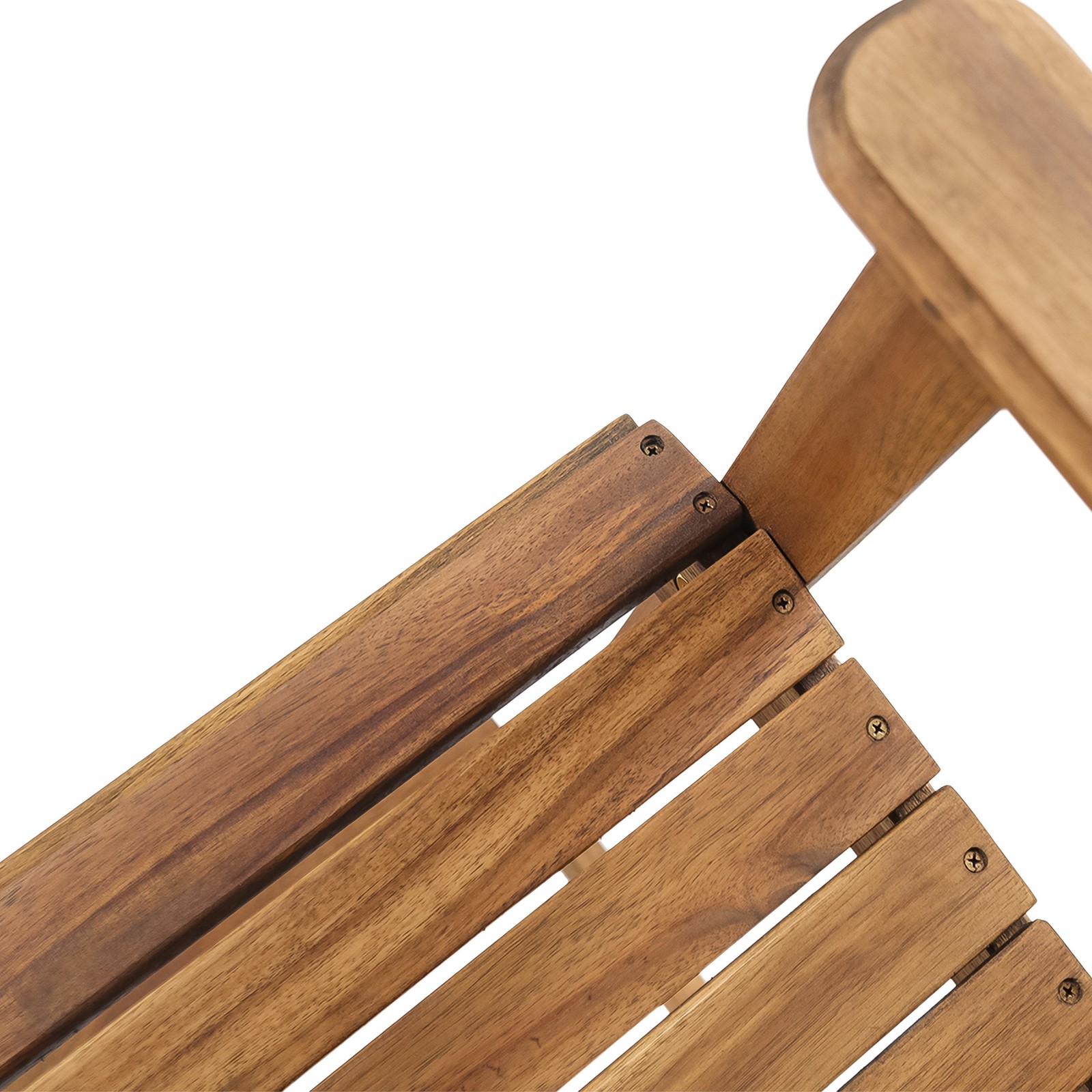 Acacia Wood Adirondack Barstools, Set of 2, Natural Stained