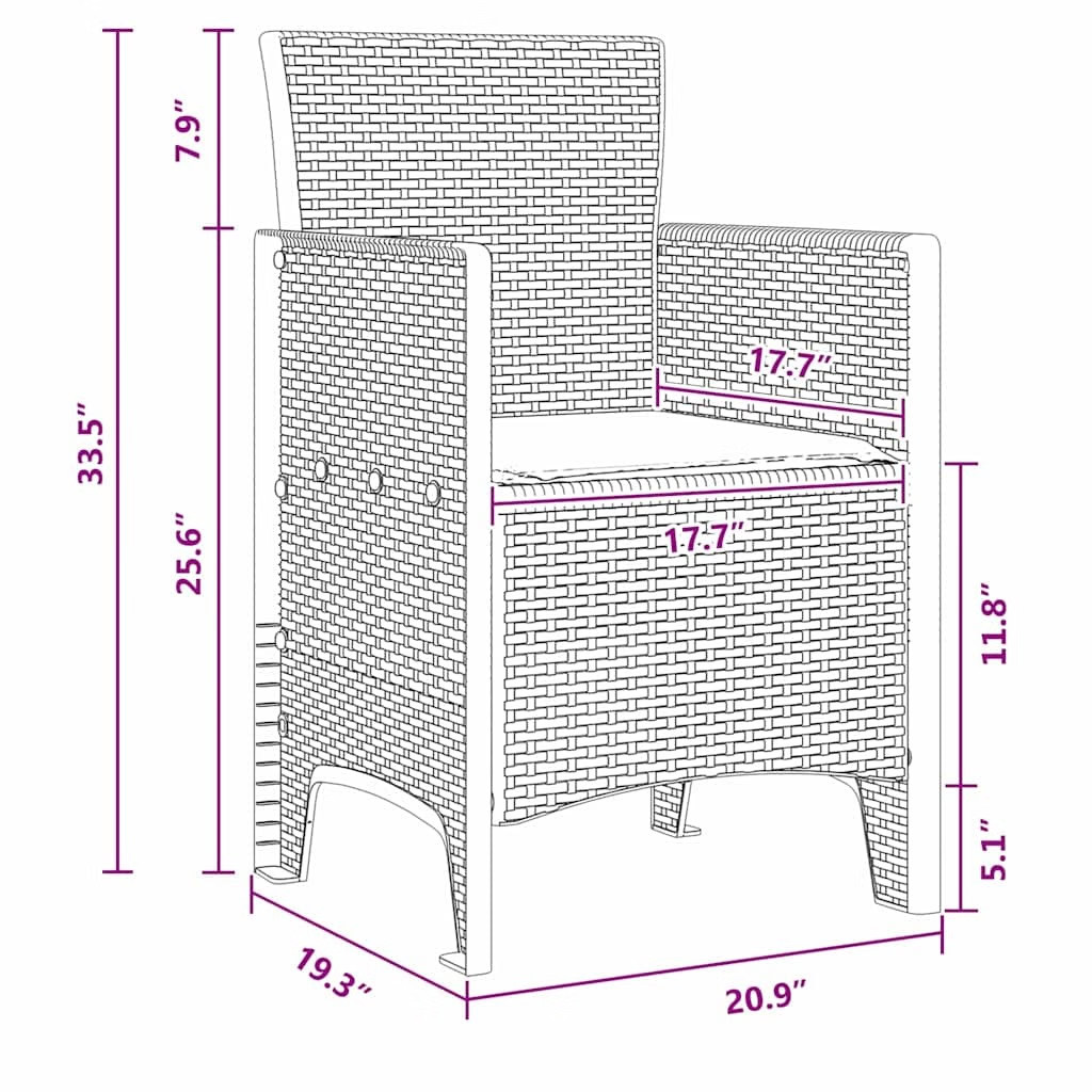 Garden Chair 2 pcs White Polypropylene