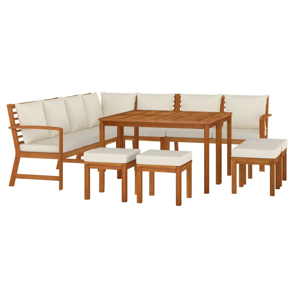 Patio Dining Set Outdoor Furniture with Cushions Solid Wood Acacia vidaXL