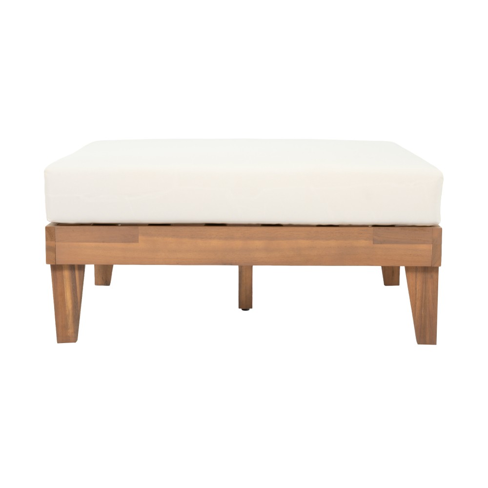 Acacia Wood Outdoor Convertible Sofa Daybed Patio Couch Backyard W/Beige Cushion