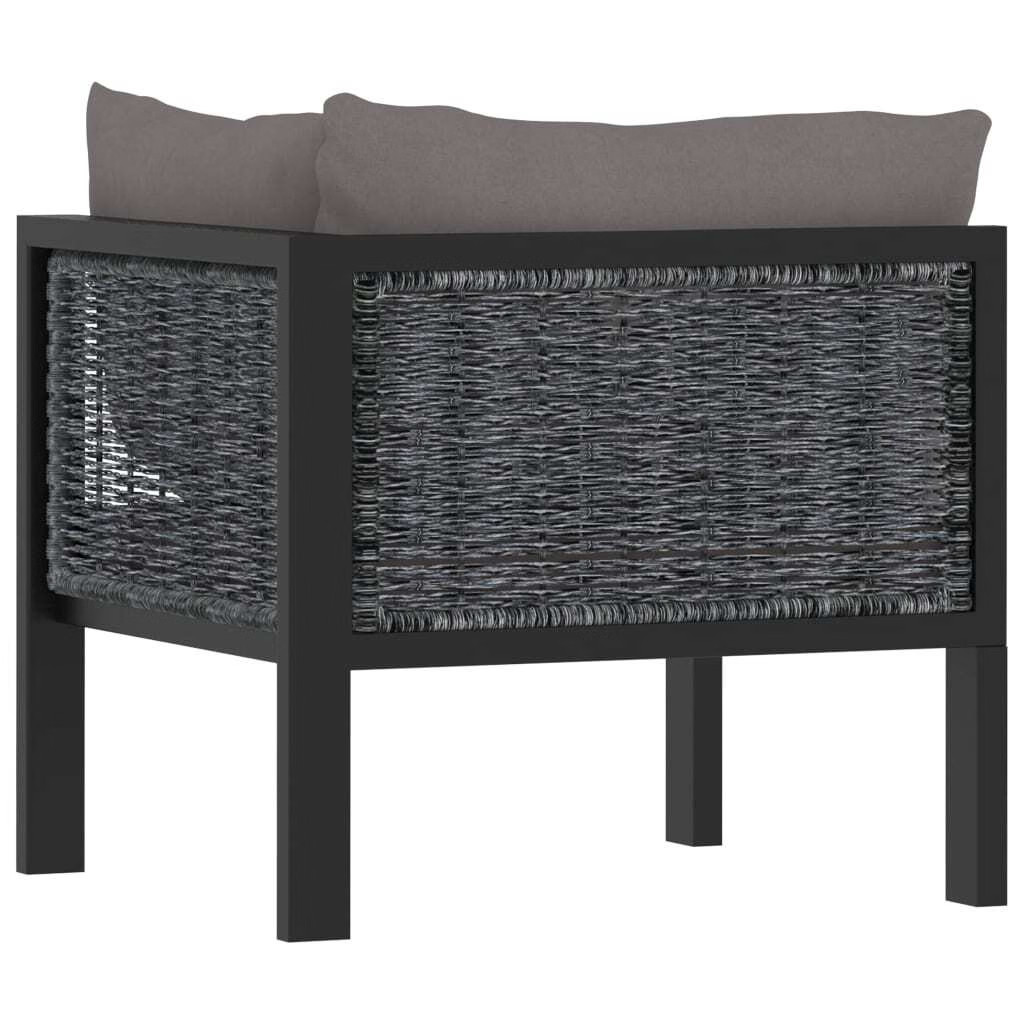 Corner Sofa Anthracite Poly rattan, aluminum, fabric (100% polyester)