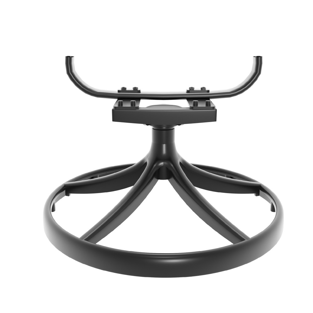 2 Pcs Cast Aluminum Swivel Patio Chairs – Black Frame & Brown Cushions