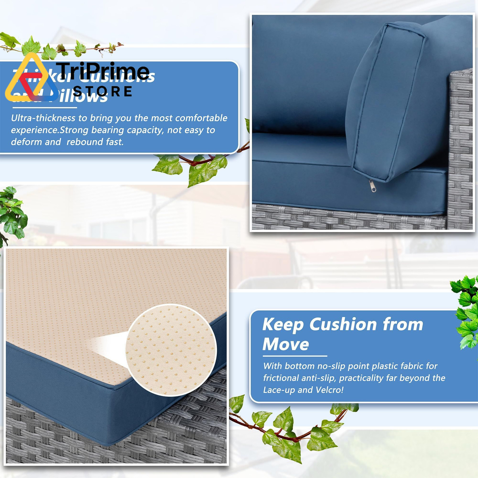 Shintenchi 5 Pieces Outdoor Patio 5 Sets, Aegean Blue/5