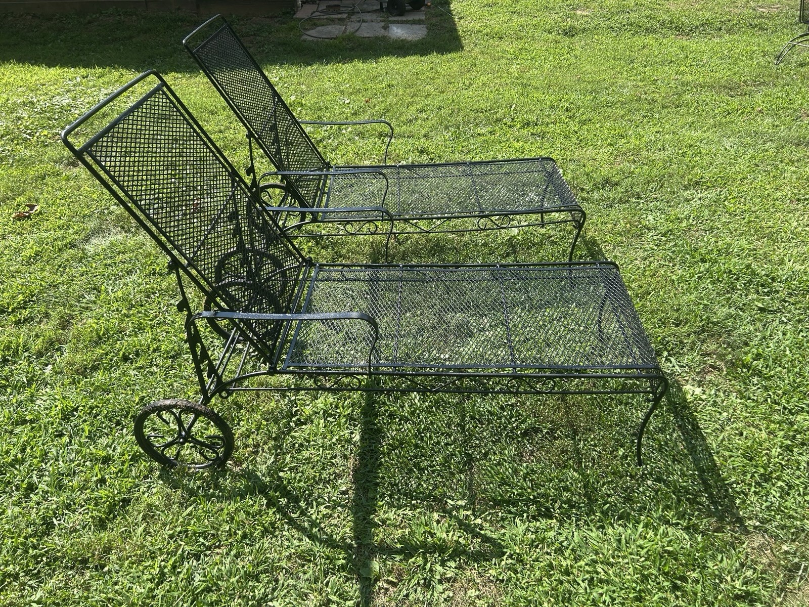 Beautiful Pair Of Wrought Iron Loungers ***