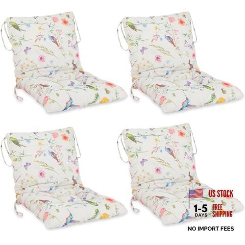 4 Pcs Outdoor Patio Chair Cushions – 21.7×43.3×3.54 Inches – Colorful
