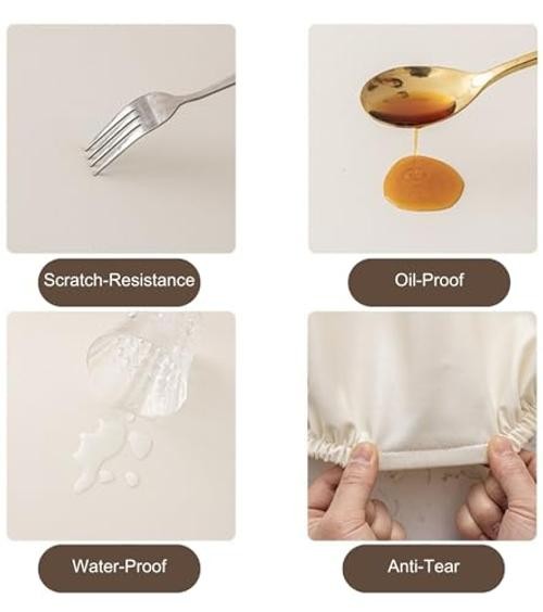 PU Stretch Fitted Rectangle Tablecloth with 55″ x 35″ (Rectangular) Coffee