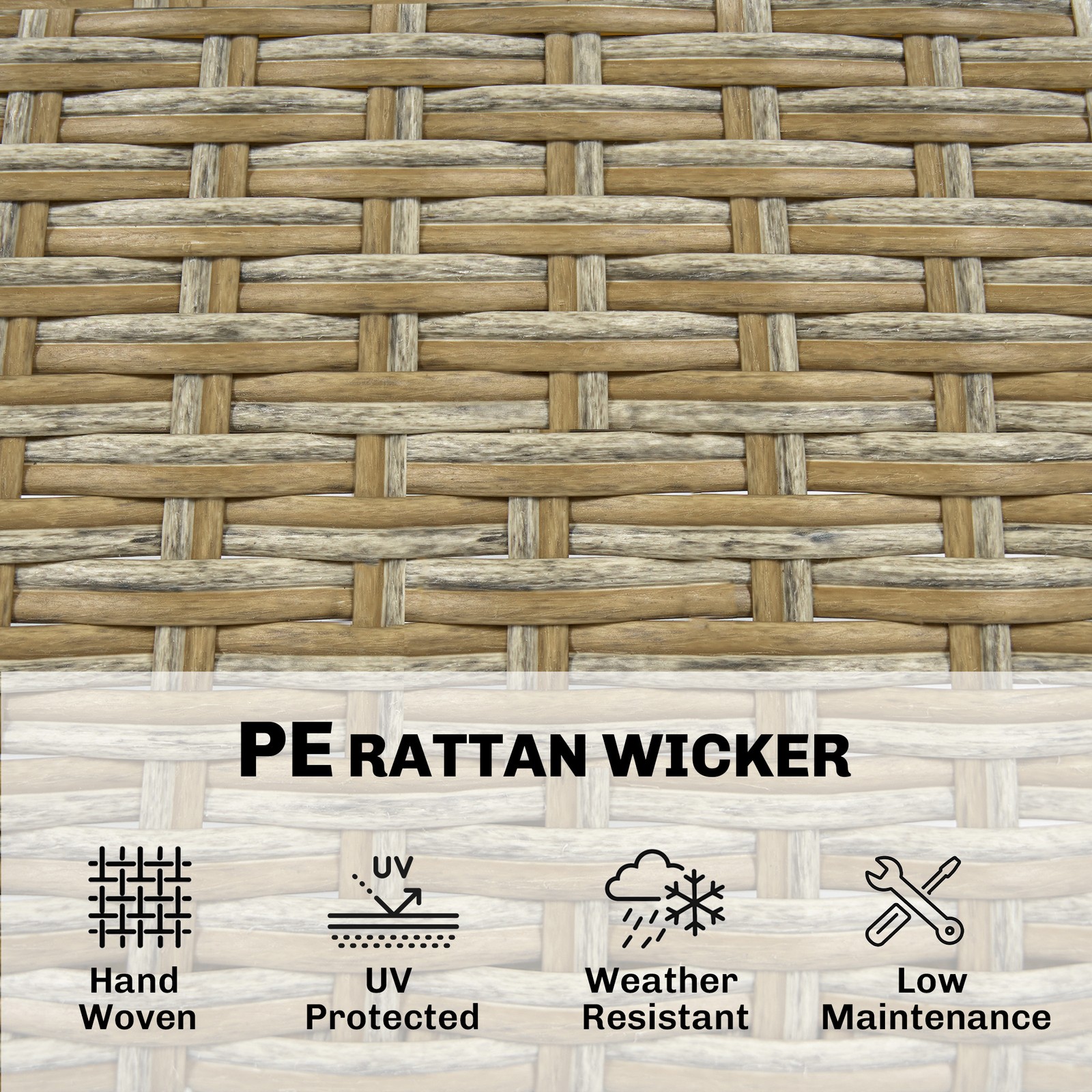 Outdoor Bar Set, 3 Tier Bar Height Patio Table and Chairs, Brown