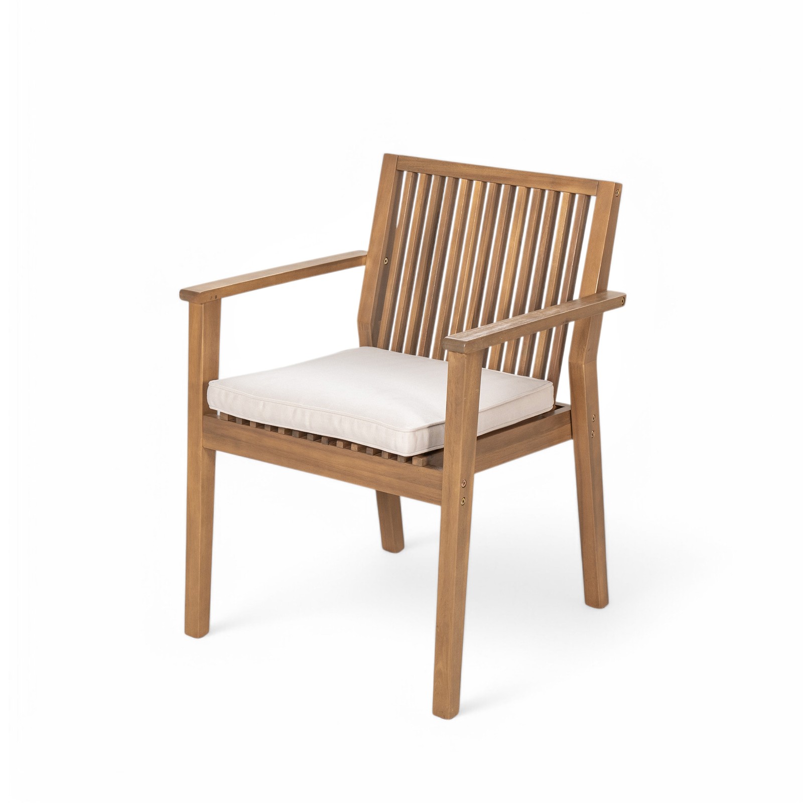 5 PCS Acacia Wood Outdoor Dining Set 69in Table +4 Chairs W/ Cushions Patio Deck