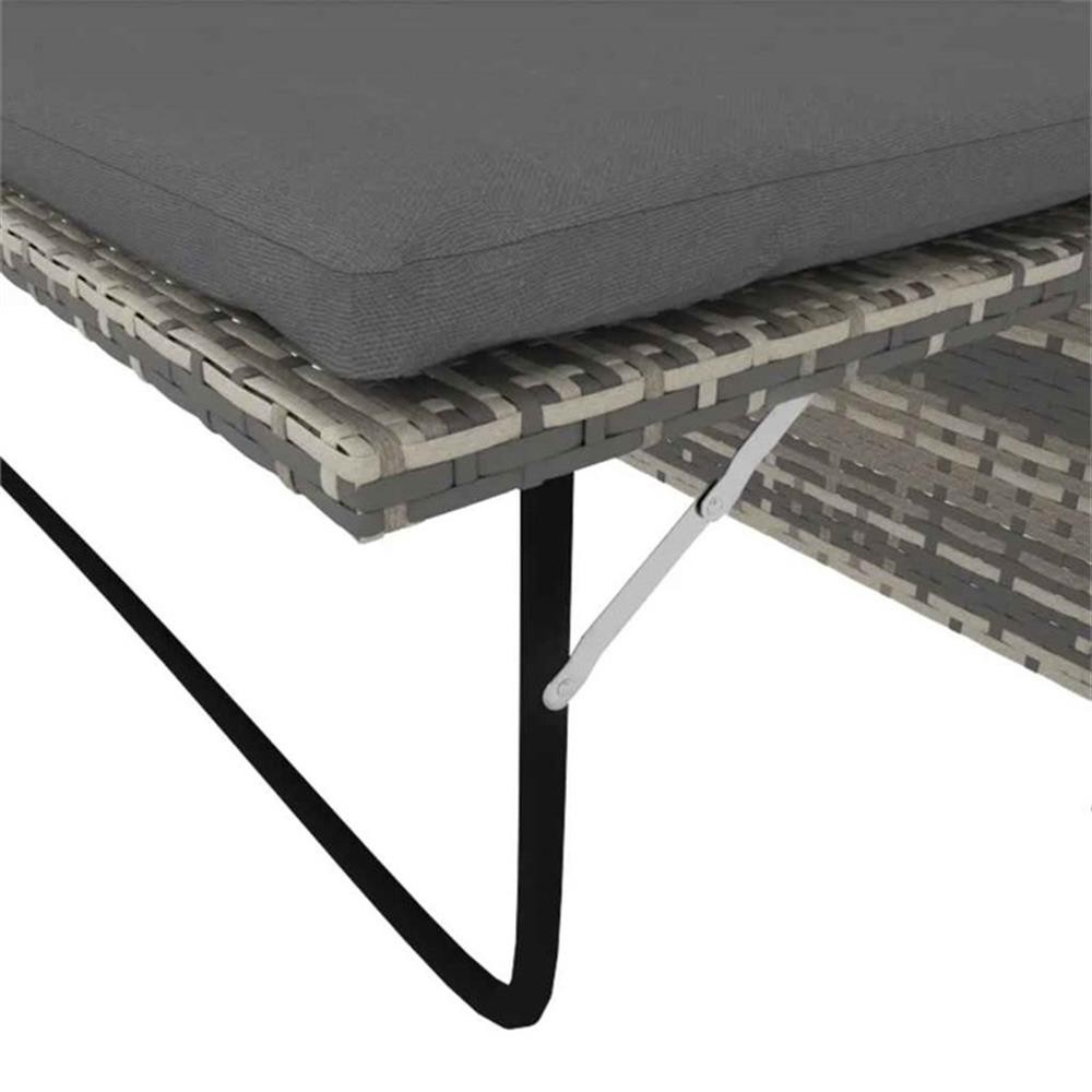 Pemberly Row 2-Seater Rattan & Powder-Coated Steel & Polyester Sofa Set in Gray