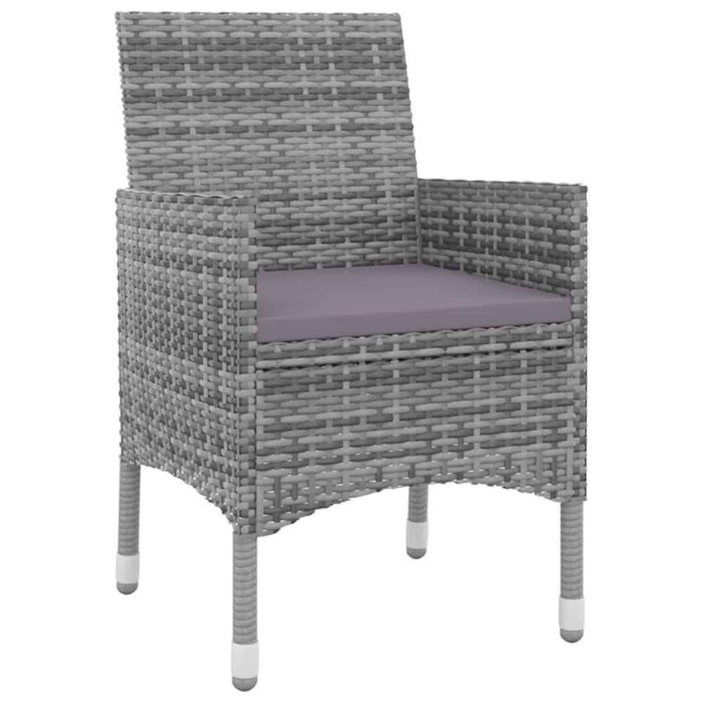 Bowery Hill Contemporary Garden Dining Set in Gray/Dark Gray/Black