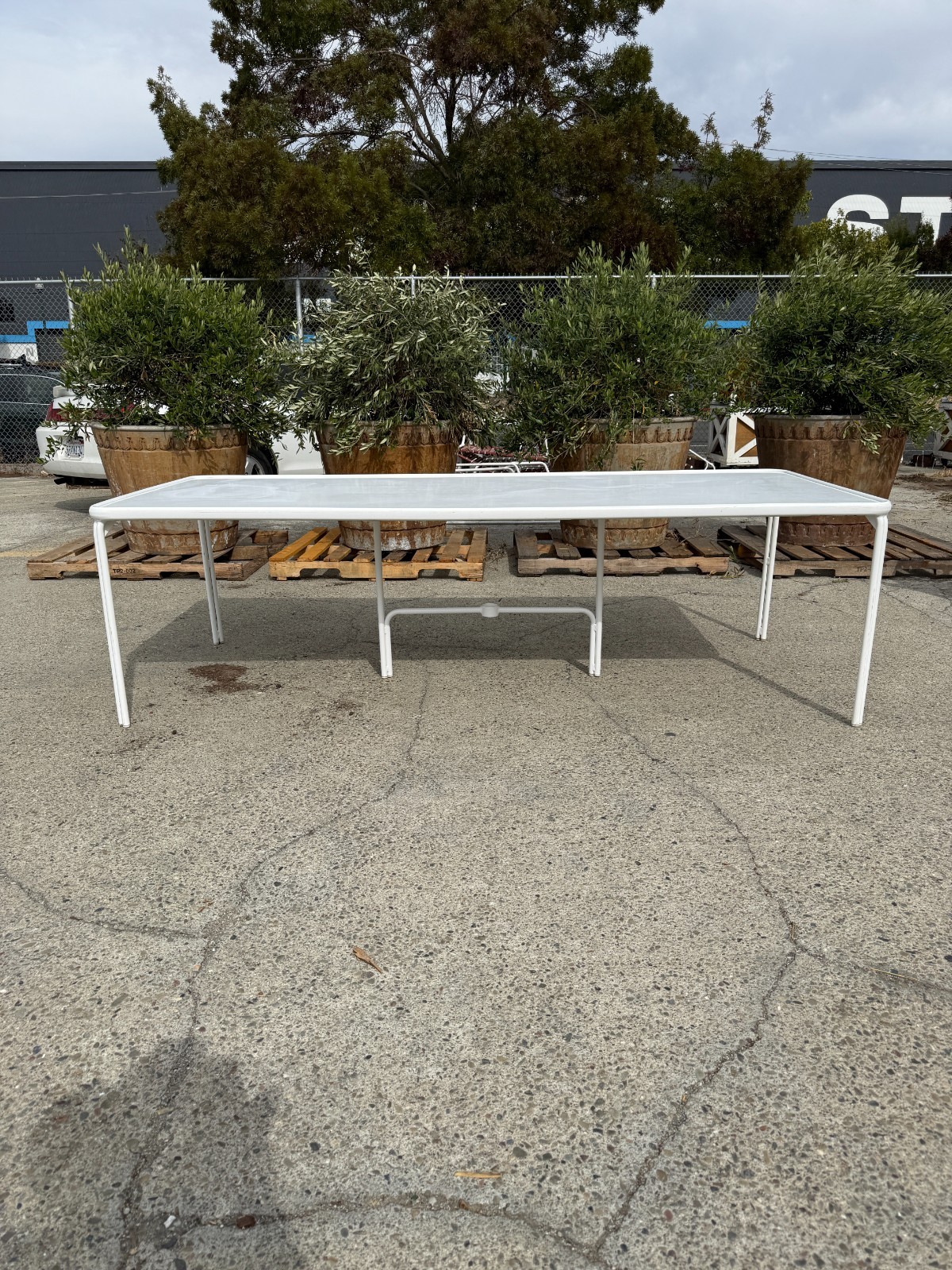 Brown Jordan Tamiami Dining Set Table 8 Chairs White Aluminum Patio Vintage MCM