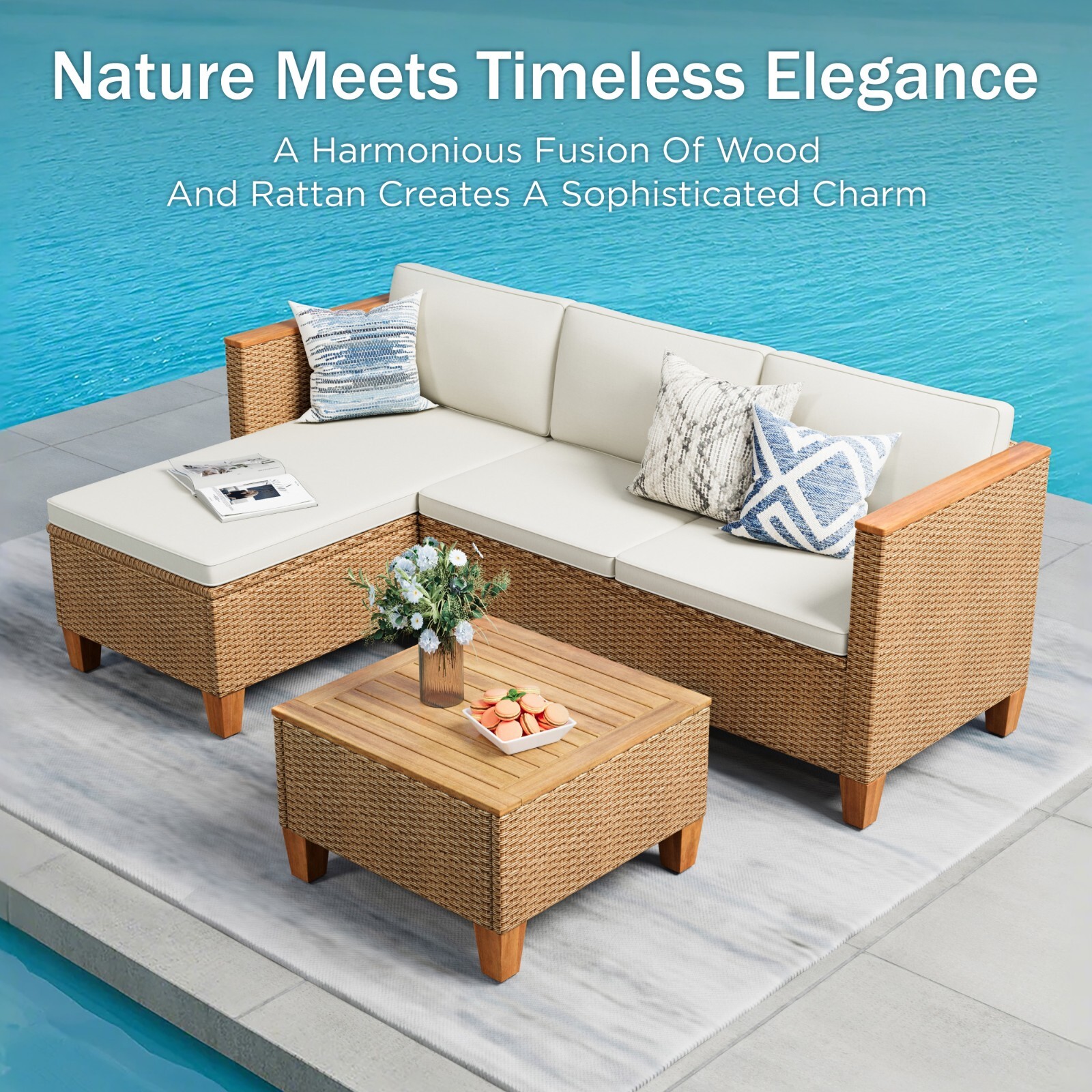 Wicker Furniture Outdoor Furniture Patio Conversation Set Outdoor Rattan Sofa