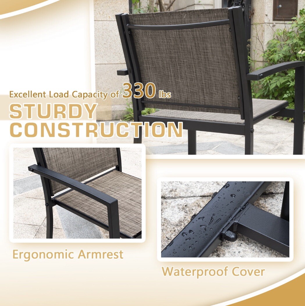 Brown Devoko 4-Piece Patio Furniture Set: Stylish Outdoor Garden Conversation Se