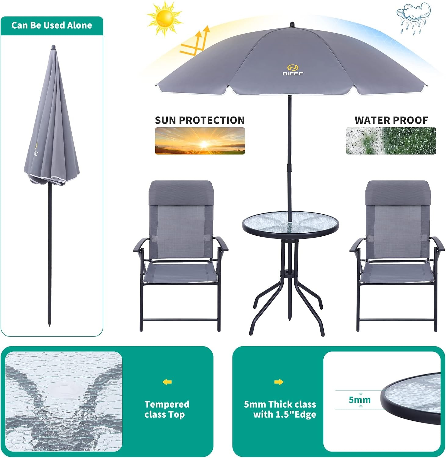 Patio Set with Umbrella Outdoor Dinning Set Patio Furniture Set Patio Table
