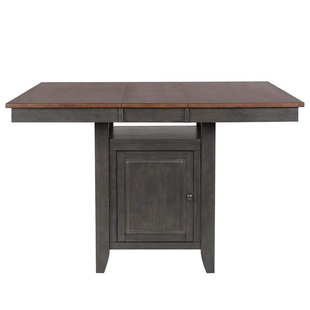 Dakota 9PC Extendable 42-54-in Pub Dining Storage Table Set in Brown & Gray Wood
