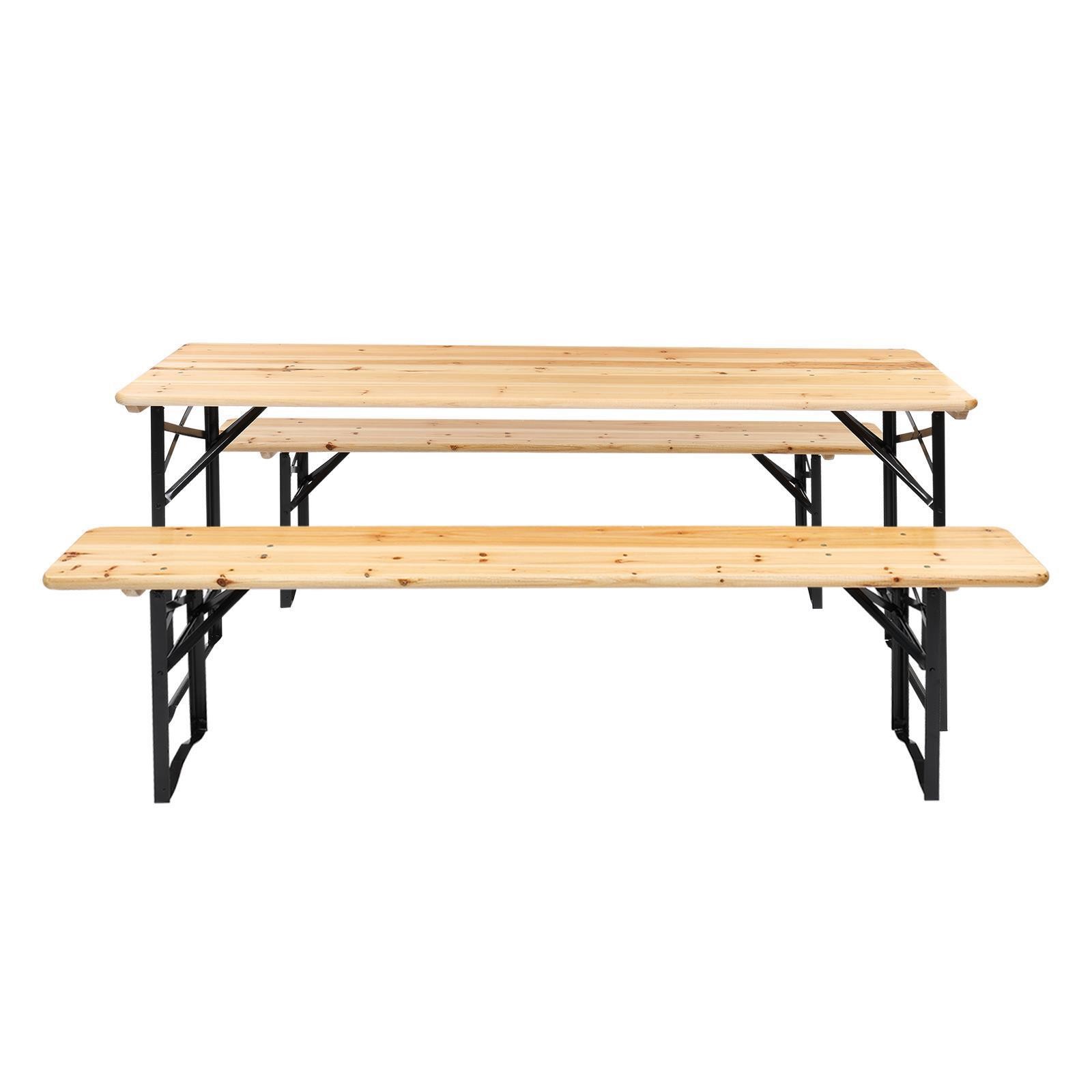 3 Pieces Camping Dinning Table Bench Set Patio Folding Picnic Chair Garden 400lb