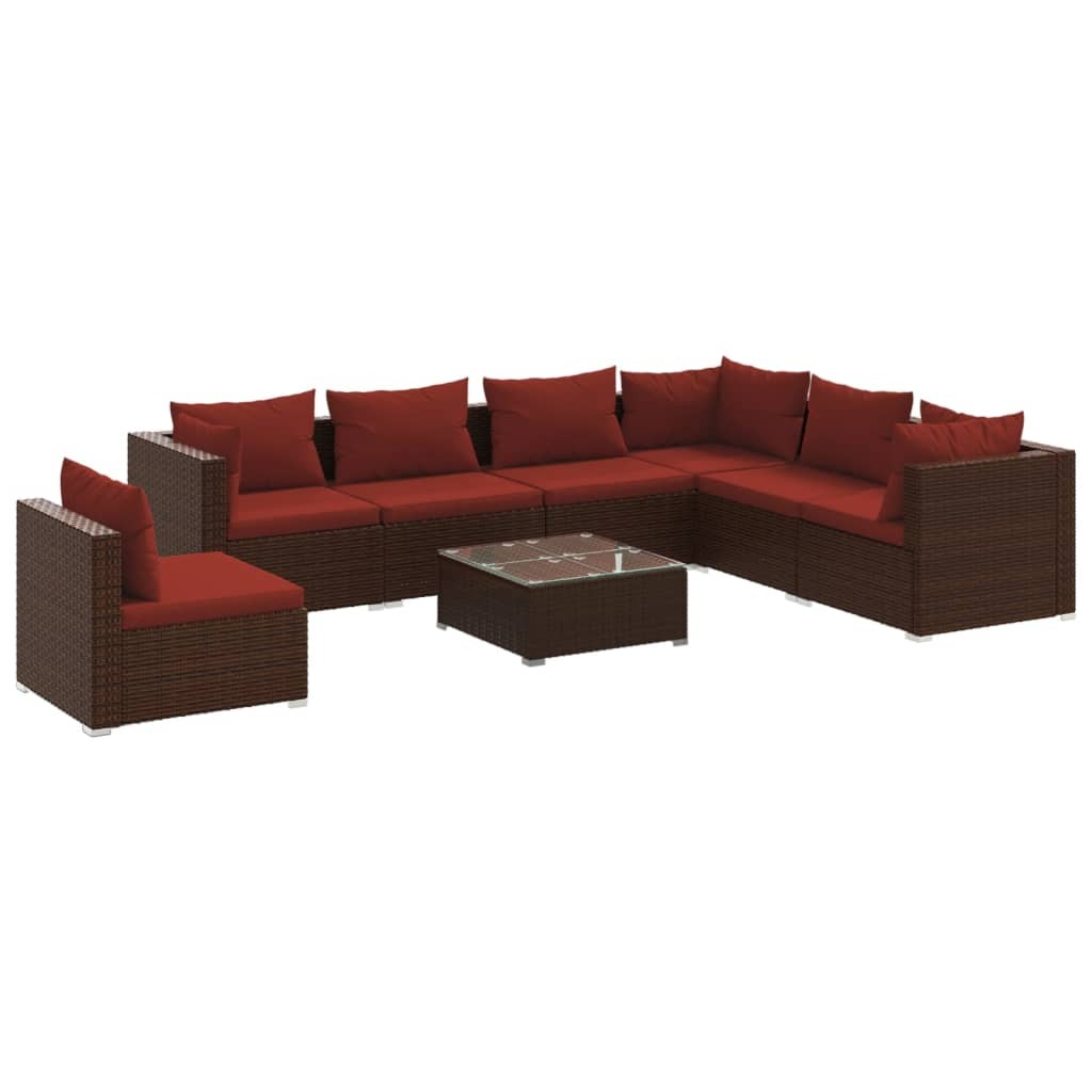 Patio Lounge Set Outdoor Sectional Sofa Set Table Garden Poly Rattan vidaXL