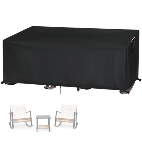 Patio Furniture Cover,Waterproof 3-in-1 Cover for 3 70″L X21″W X29″H black
