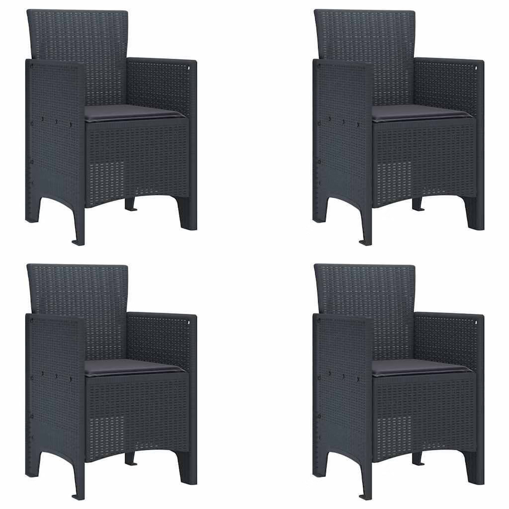 Garden Chair 4 pcs Anthracite Polypropylene