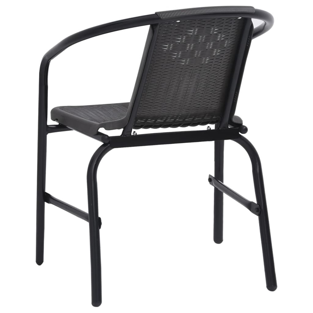 Patio Chairs 2 pcs Plastic Rattan and Steel 242.5 lb