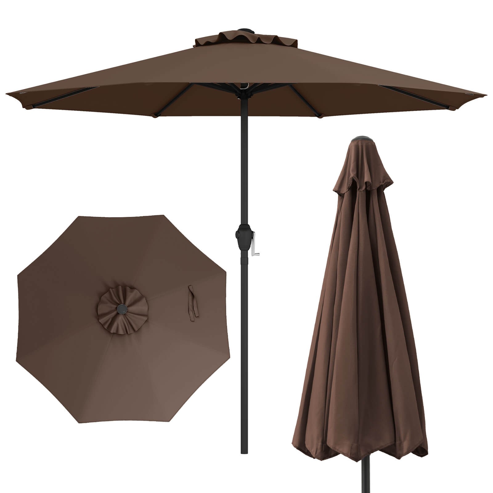 Outdoor Patio Umbrella Modern Table Umbrella w/8 Heavy Duty Ribs Sun-proof