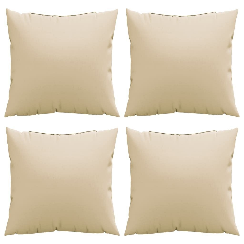 Sofa Cushion Set of 4 Beige Polyester Large Water-Resistant