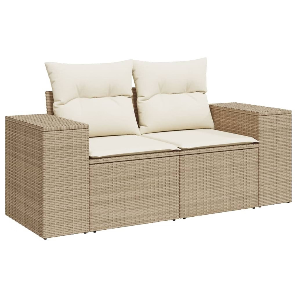 Garden Sofa Set Beige PE Rattan Medium Modular Garden Sofa Set