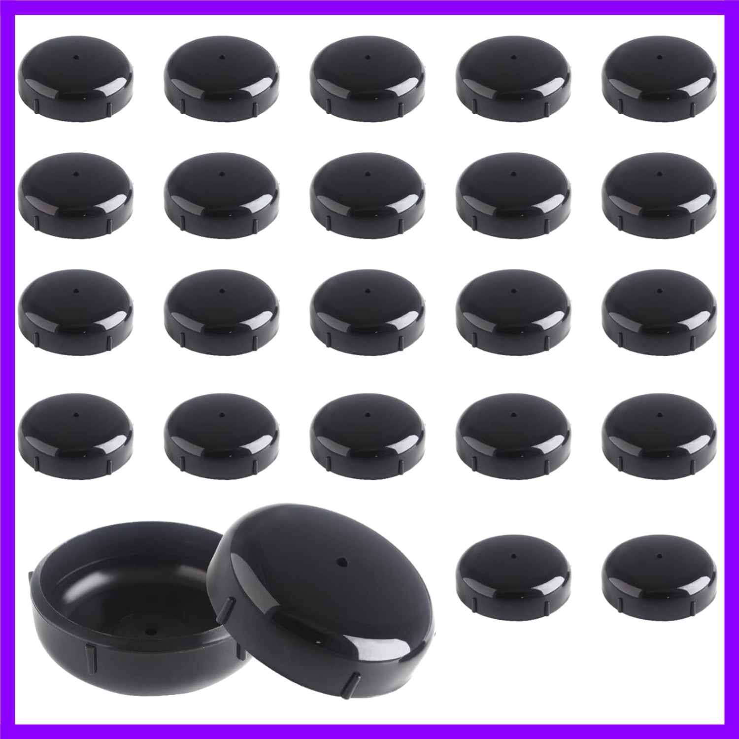 24-Pack Wrought Iron Patio Furniture Feet Caps 1-1/2 inch Round Plastic Outdo…