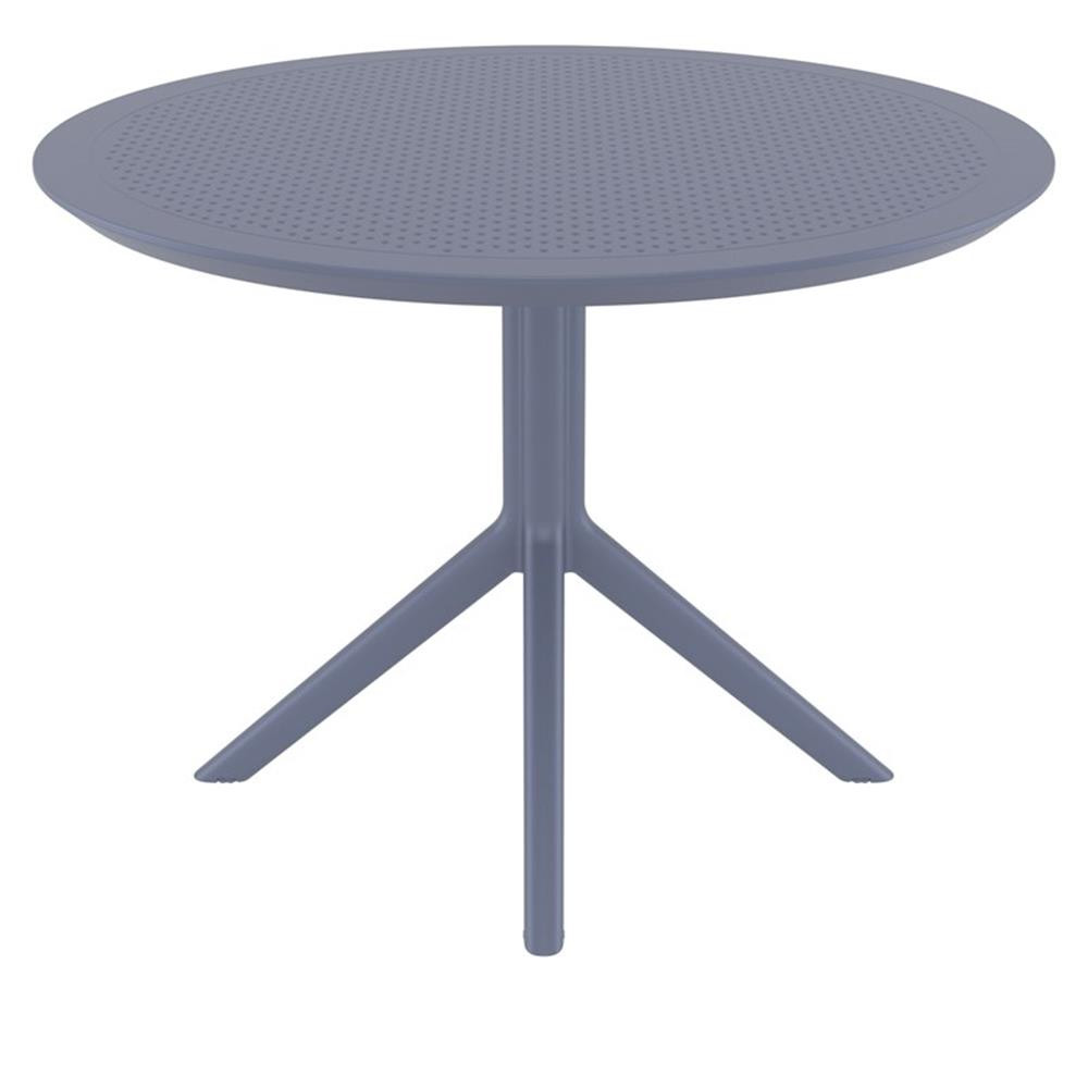 Compamia Sky 42 inch Round Dining Table Dark Gray