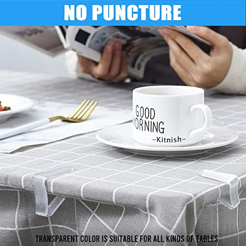 16PCS Clear Plastic Tablecloth Clips,Transparent Clear Tablecloth Clips,