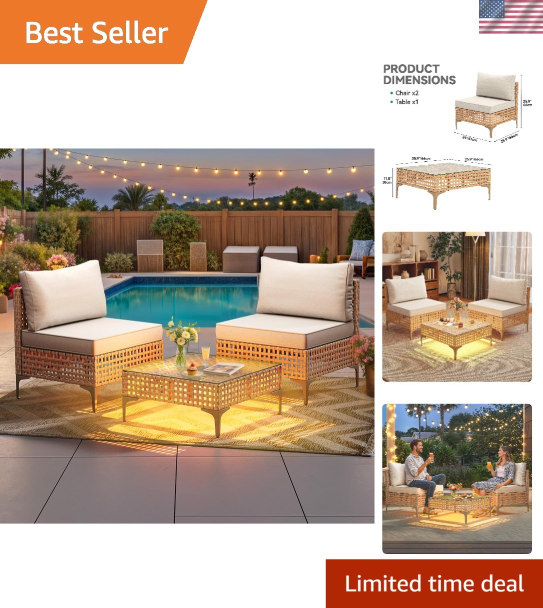 All-Weather Rattan Sectional Sofa Set with Waterproof Cushions for Outdoor Bliss