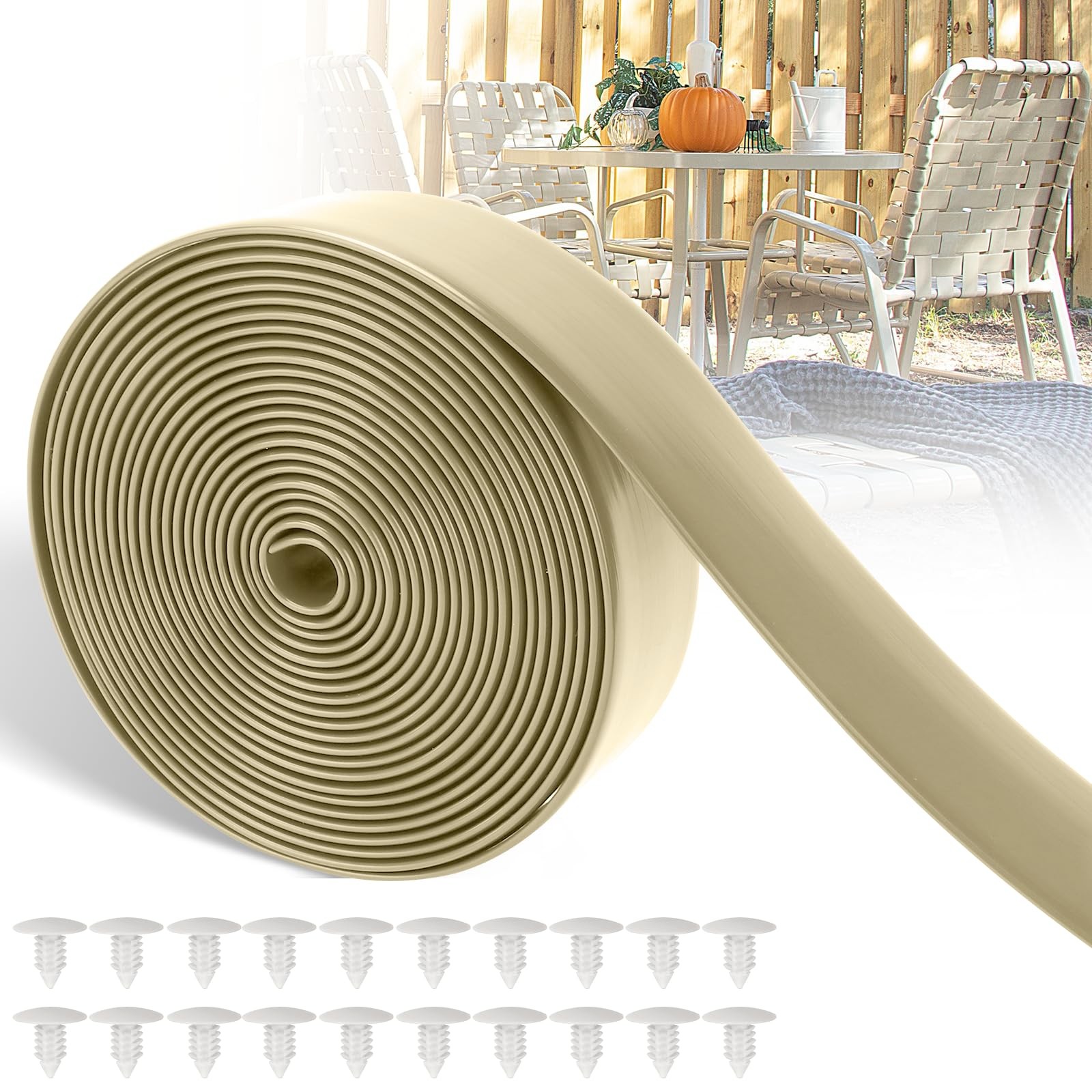 2″ Wide 20ft Long Vinyl Straps for Patio Chairs Repair DIY + 20 Rivets, Repla…