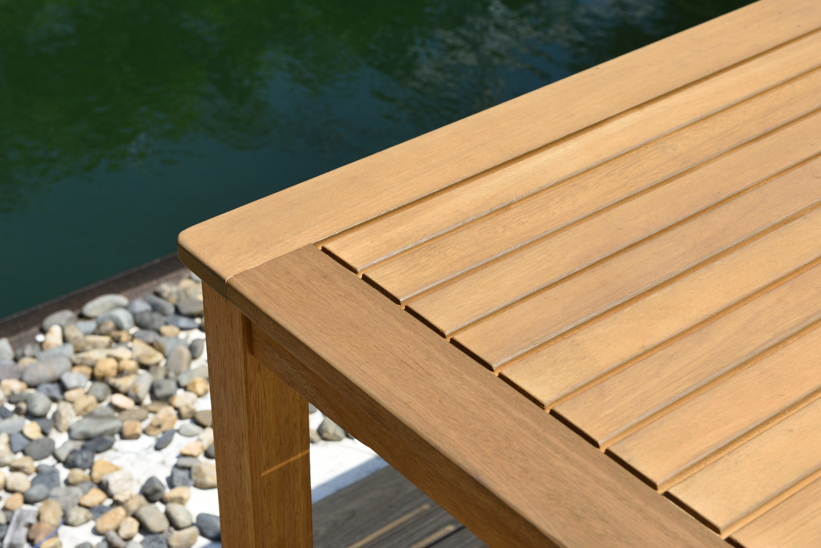 Amazonia Neuvy 7-Piece Outdoor Dining Set | Teak Finish | White Chairs