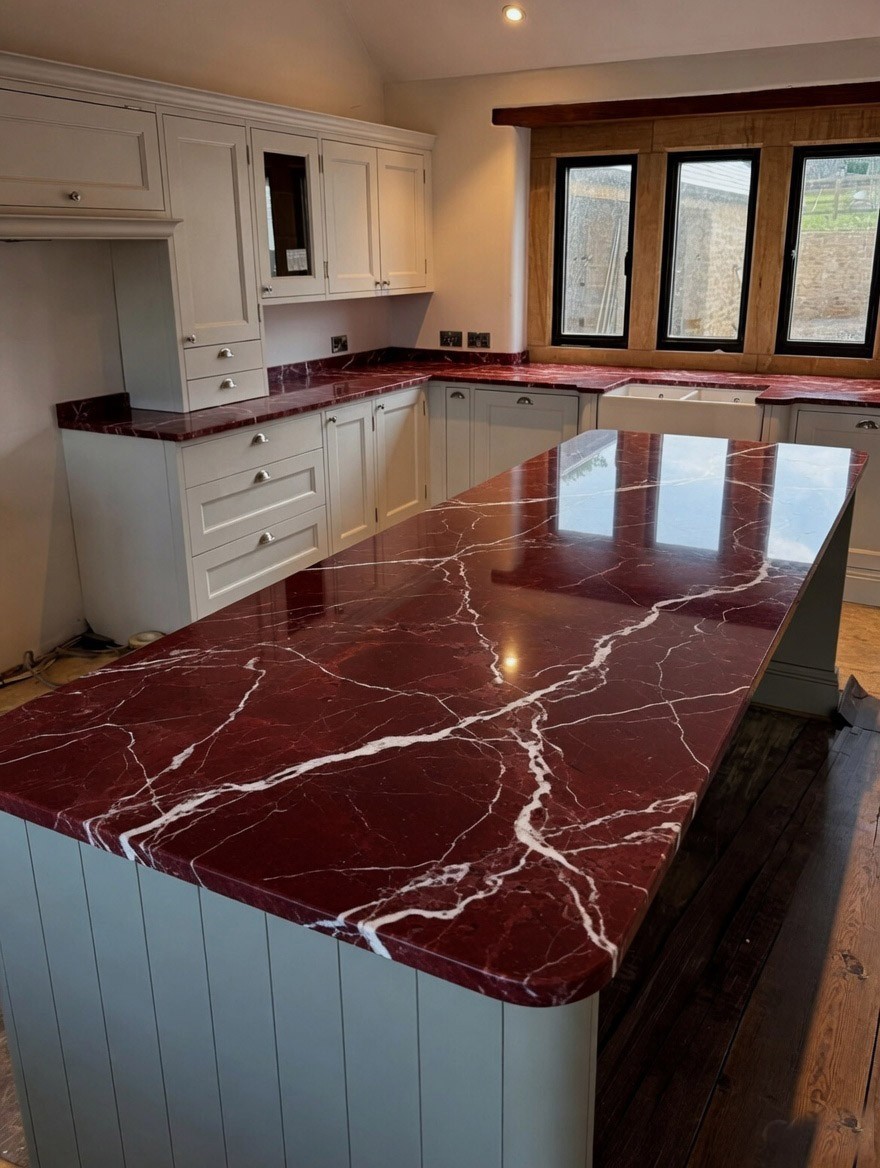 Rosso Levanto Red Marble Countertop – Luxury Italian Stone Kitchen Worktop Slab