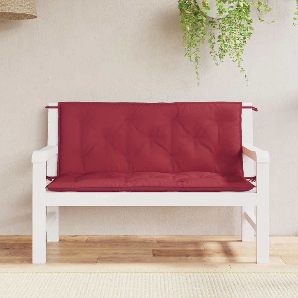 Garden Bench Cushion Wine Red 47.2″x(19.7″+19.7″)x2.8″ Oxford Fabric