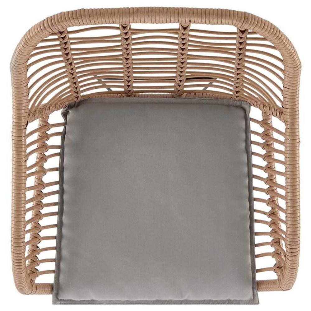 Pemberly Row 3-Piece Rattan Patio Conversation Set in Brown/Gray