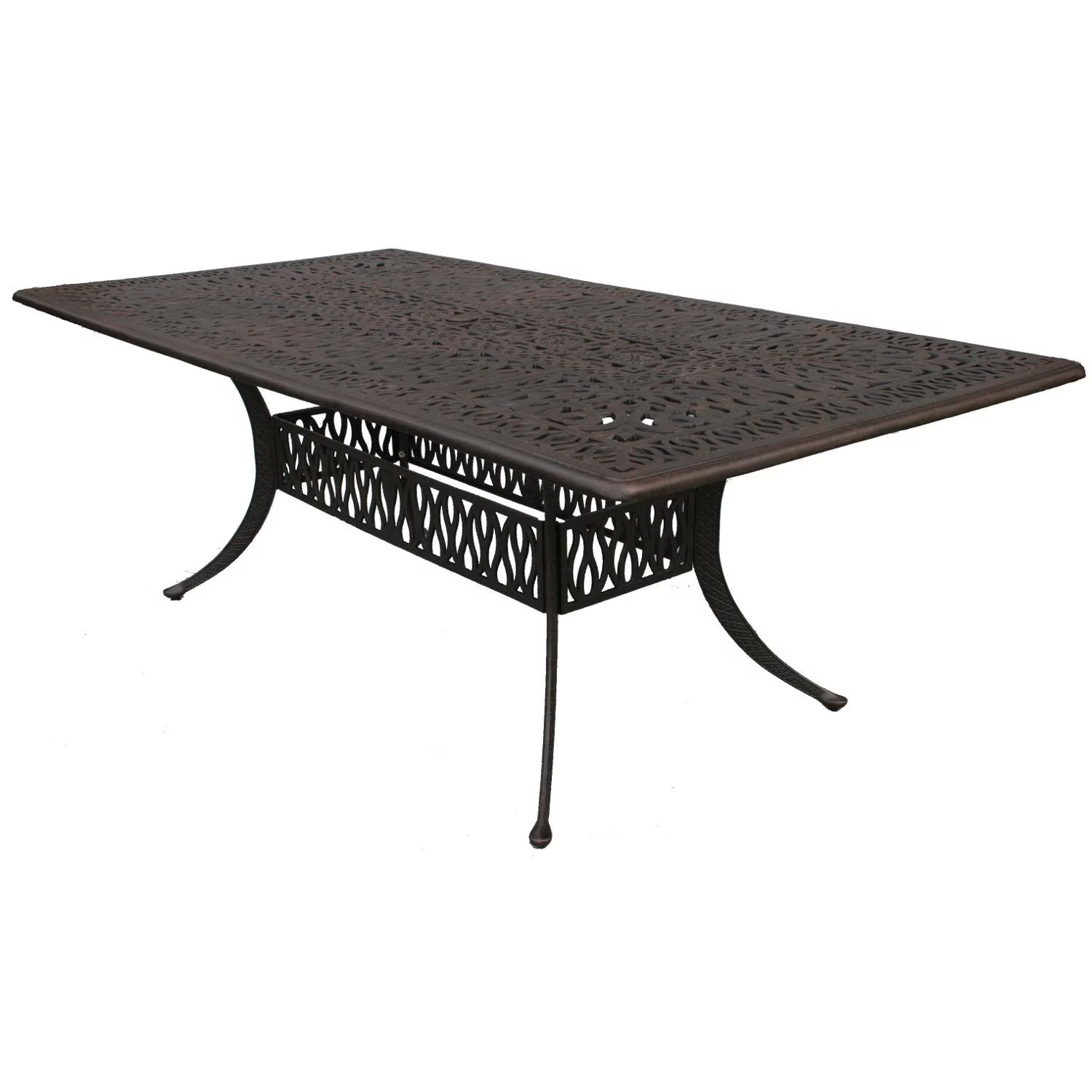 Elisabeth 9 Pc Cast Aluminum Dining Set 84 X 44 Inch Table in Antique