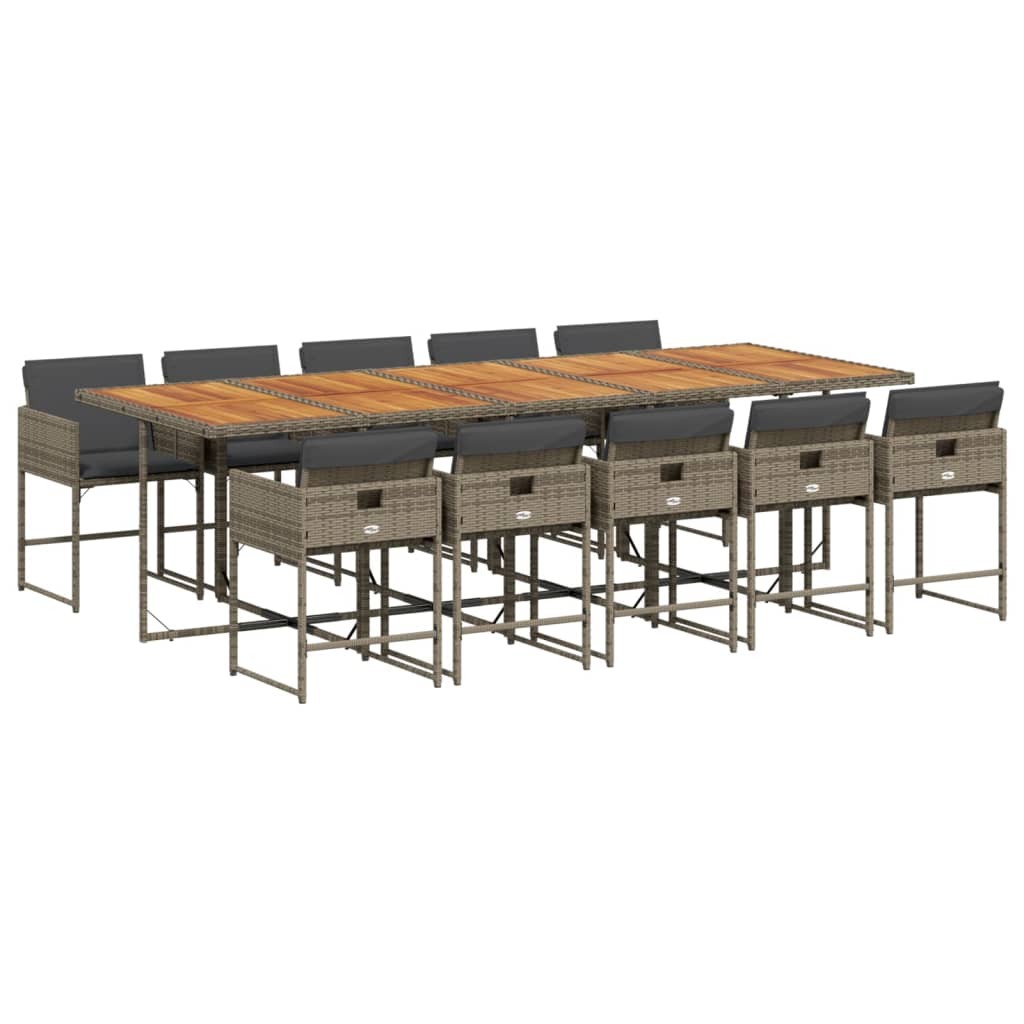 Garden Dining Set Grey, Brown, Dark Grey vidaXL