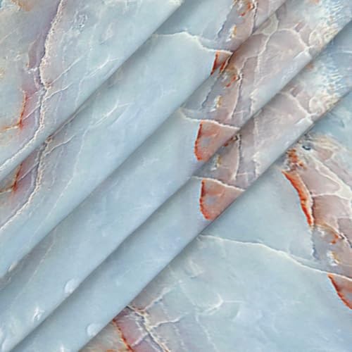 Round Tablecloth with Elastic Edge Blue Art Marble Fitted 48″ (Round) A:d-8