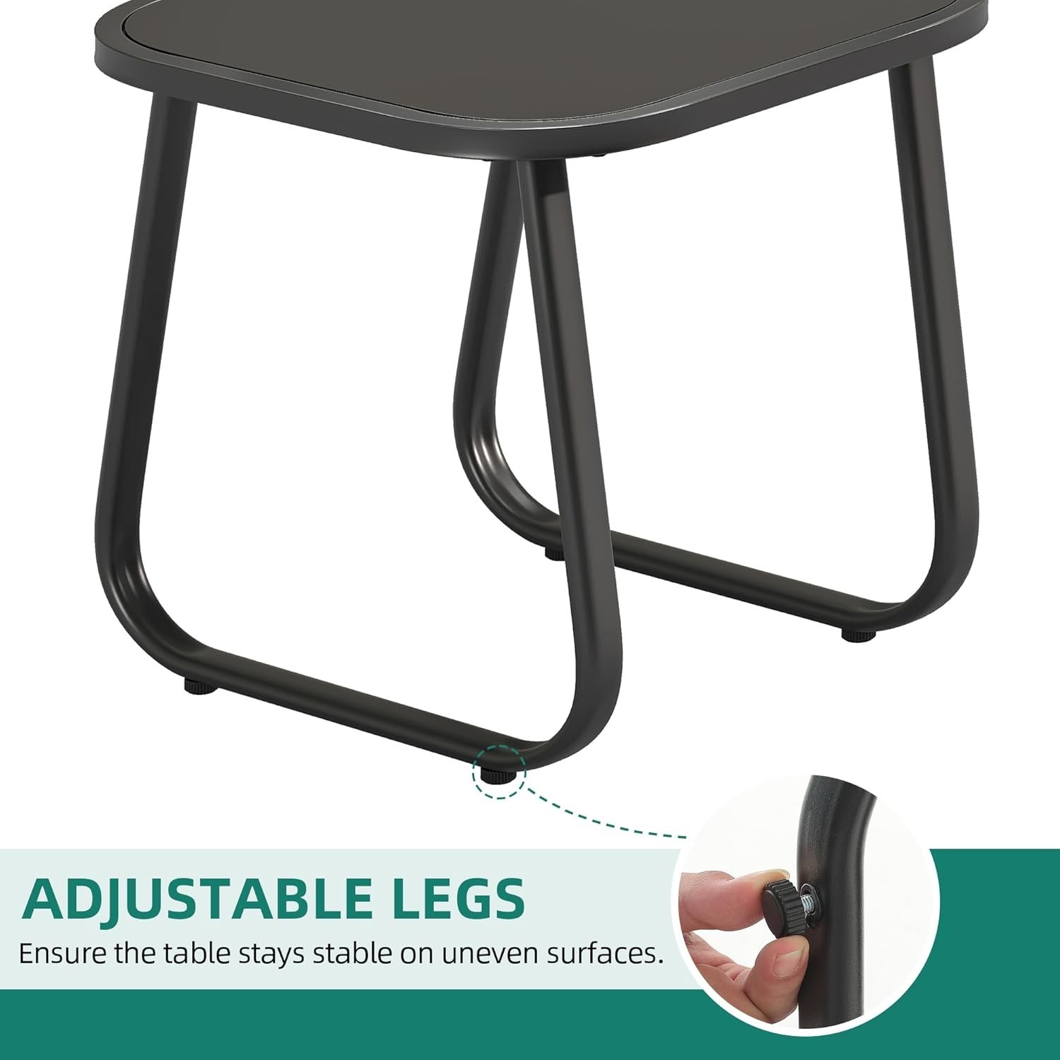 Versatile Brown Patio Glider Set with Glass Table – Perfect for Balcony & Garden