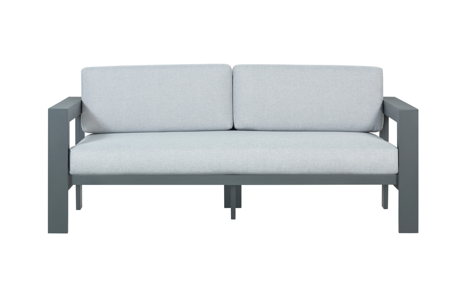 Sardinia Aluminum Frame Outdoor 74″ Love seat / Sofa – Gray Cushions Love seat